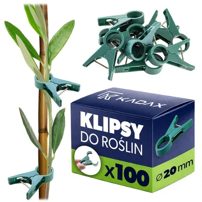 Image de Attaches pour plantes - Clips pour tomates et fleurs, pour jardin - Diamètre de 2 cm - Pour supports et tuteurs - Lot de 100 - Vert