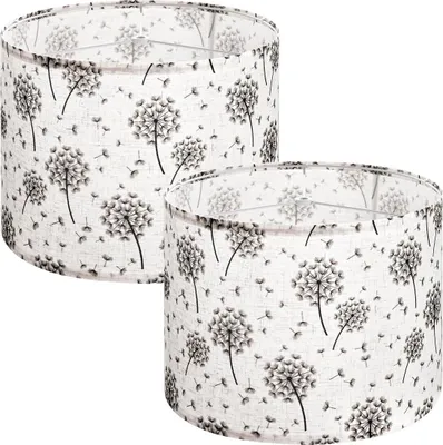 Image de Lot de 2 abat-jours tambour 33 x 33 x 25 cm (motif pissenlit clair)