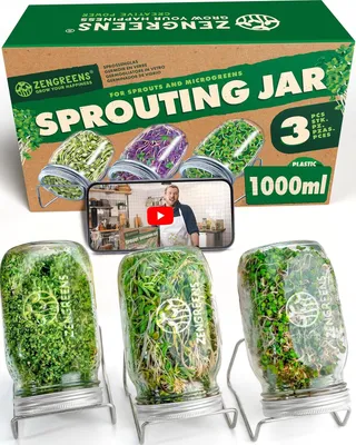 Zdjęcie produktu dla Zestaw do kiełkowania, słoik do kiełkowania ze stojakiem, zestaw 1 szt., do kuchni