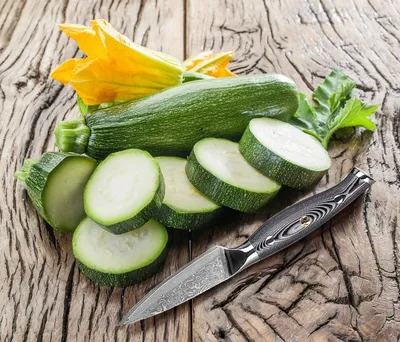 Obrázek produktu pro Kuchyňský nůž, nůž na zeleninu, nůž na ovoce nebo univerzální nůž karbonová damašková čepel 13 cm