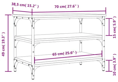 Productafbeelding van vidaXL schoenenkast grijs Sonoma, 70x38,5x49 cm, houtvezel