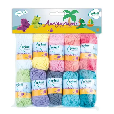 Produktbild von Gründl Amigurumi-Set (10g/23m) 100 % Baumwolle - Pastellfarben