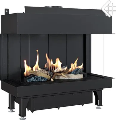 Produktbild von Gaskamin KRATKI LEO 70 dreiseitig Propan Butan ∅ 100/150 6,1 kW