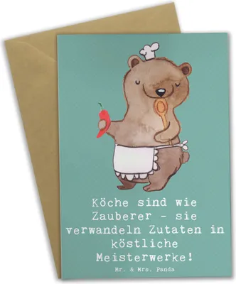Produktbild von Mr. & Mrs. Panda Grußkarte Koch Zauber - Meeresbrise - Geschenk, Köche, einladungskarten, Geschenke mit Herz, hochzeitskarten, Liebe, Zutaten, weihnachtskarten, Aromen