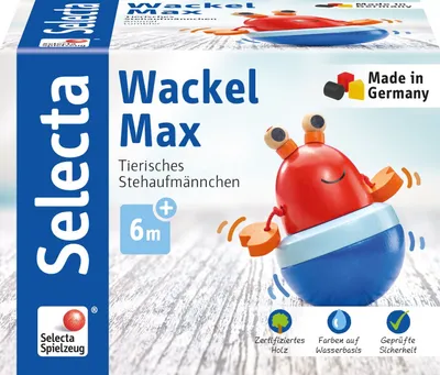 Produktbild von Selecta Babywelt Holz Wackel Max Tierisches Stehaufmännchen 61066