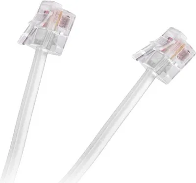 Zdjęcie produktu dla Kabel telefoniczny LECHPOL 3 m, biały, wtyczka-wtyczka