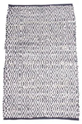 Image de Tapis de bain bleu foncé/blanc