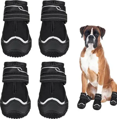 Produktbild von Famanu Hundeschuhe zum Schutz der Pfoten in Schwarz - Größe 8