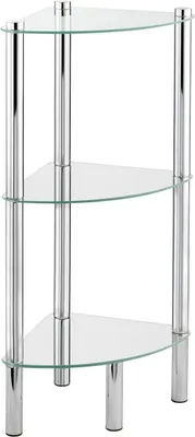 Produktbild von Elegante hoekplank aus Edelstahl und Glas - 30x74x30 cm