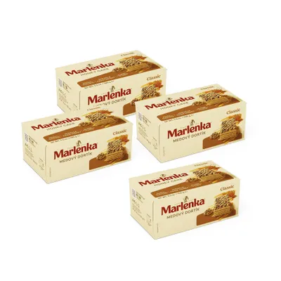 Productafbeelding van MARLENKA® 3+1 Honingtaartje met walnoten, 4 x 100 gram