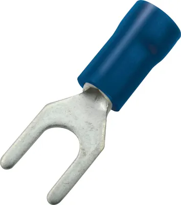 Produktbild von Gabelkabelschuh M6 Querschnitt 1 - 2,5 mm² isoliert blau
