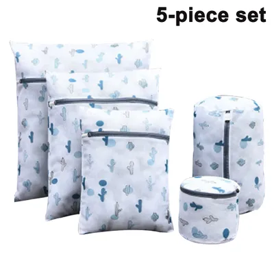 Produktbild von 5 Stück Netz-Wäschesäcke für Feinwäsche mit Premium-Reißverschluss, Reiselagerung Organisationstasche, Kleiderwaschbeutel für Wäsche, Bluse, BH, Kleid, T-Shirt, Unterwäsche, Dessous