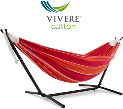 Produktbild von VIVERE Hängematte aus Baumwolle mit Gestell 250 cm – 200 kg Belastung - Mimose