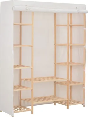 Produktbild von Hochwertig Kleiderschrank Weiß 135 x 40 x 170 cm Stoff 248196