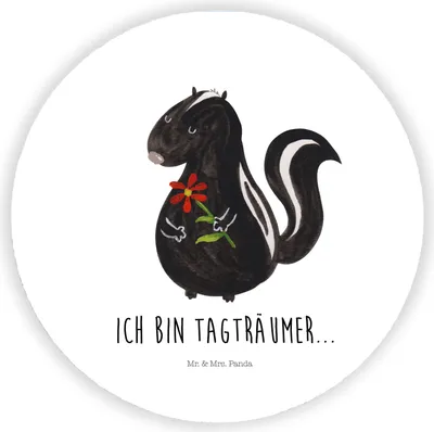 Produktbild von Mr. & Mrs. Panda magnet Stinktier Blume - Weiß - Geschenk, whiteboardmagnet, Verträumt, Träume, für kühlschrank, Raubtier, magnettafel, Skunk, Kühlschrankmagnet, fotos