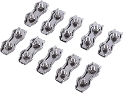 Obrázok produktu pre Drôtový kábel, duplexné svorky, drôtené lano káblovej svorky, z nerezovej ocele U Clamp Ring, horná objímka klipu