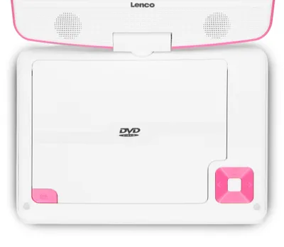 Produktbild von Lenco DVP-910PK - 9 Zoll tragbarer DVD-Spieler mit Kopfhörer und Kopfstützenbefestigung - integrierter Akku - USB-Eingang - Pink/Weiß
