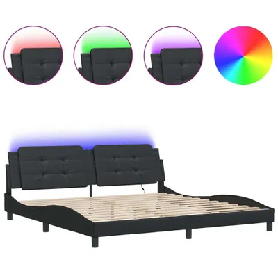 Produktbild von vidaXL Bettgestell mit LED ohne Matratze "Zadar" Schwarz 200x200 cm