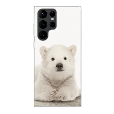 Produktbild von MuchoWow® Handyhülle Schutzhülle Hülle für Samsung Galaxy S22 Ultra Eisbär - Tiere - Kinder - Weiß - Jungen - Mädchen Silikon Softcase Handy Hülle - Abbildung