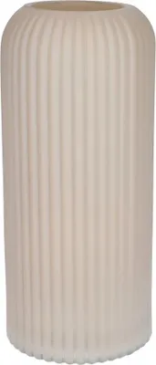 Produktbild von INNA-GLAS Dekovase ALBURGIS mit Rillen, Glas, Creme-matt, 25cm, Ø10cm - Blumenvase