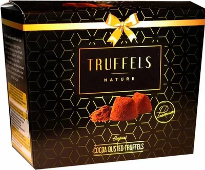 Produktbild von Truffles – Edle Trüffelpralinen mit Kakaopuder | 150g | Nature, Haselnuss oder Karamell: Nature / Standard Flavor +Heartforcards Versandschtz