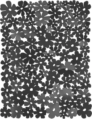 Produktbild von Spülmatte 40 x 32 cm in Schwarz mit Blumenmuster