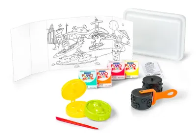 Obrázek produktu pro Staedtler FIMO 8039, Modelářská hlína, Zelená, Oranžová, Červená, Žlutá, Dětský, 4 kusů, 4 barva/barev, 110 °C