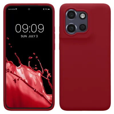 Produktbild von kwmobile Handyhülle für Motorola Edge 60 Neo / Edge 50 Neo / ThinkPhone 25 Hülle - Case Silikon - Kabelloses Laden - Schutzhülle Cover in Rhabarber
