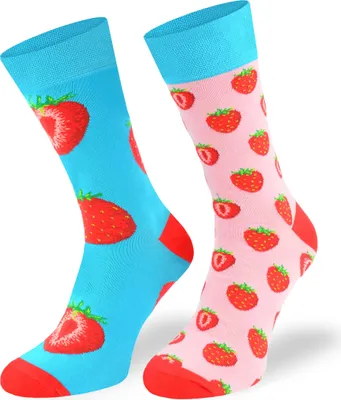 Produktbild von SKIETY Bunte Lustige Socken für Erwachsene Baumwolle, Erdbeeren - 43-46