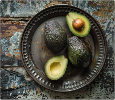 Produktbild von Spritzschutz Herdabdeckplatte Schneidebrett aus Glas Avocados Holzteller 1-Teilig (60x52cm)