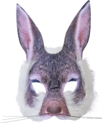 Produktbild von Bristol Novelty Uni Hasenmaske für Erwachsene BN1129 (Einheitsgröße) (Grau)