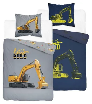 Produktbild von Bettwäsche, Kinderbettwäsche, die im Dunkeln leuchtet 160x200 5846a Bagger