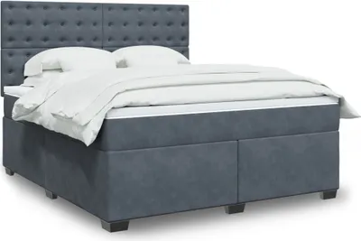 Produktbild von Maison Exclusive - Boxspringbett mit Matratze Dunkelgrau 180x200 cm Samt
