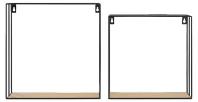Produktbild von Schou 72683, Regalboden, Wandverteiler, Kork, Metall, Schwarz, Schlafzimmer, Wohnzimmer, 2 Regale