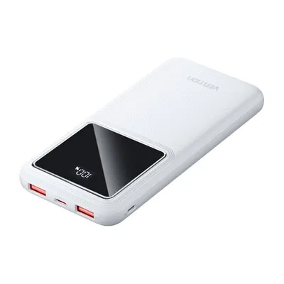 Produktbild von Powerbank, Vention, FHKW0, 10000mAh, Micro-USB, USB-C, 2xUSB-A, 22,5W (weiß)