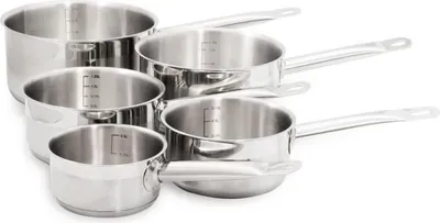 Image de Batterie de Cuisine Inox, Tous Feux Dont Induction, Baumalu, 5 Pièces 12 à 20 cm, Gris