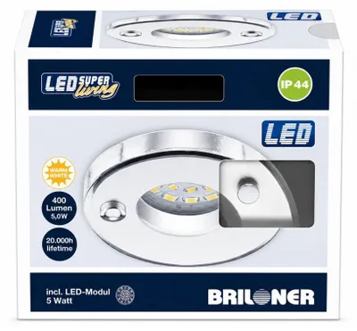 Produktbild von Briloner LED Einbauleuchte Aluminium IP44 5W 400lm Warmweiß Ø85mm Einbaustrahler