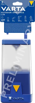 Obrázok produktu pre Varta 17666 101 111 Varta Outdoor Ambiance Lantern L20 400 Lumen blau Typ 17666