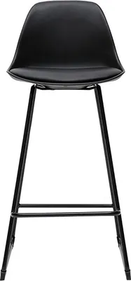 Produktbild von Miliboo - Schwarze Designer-Barhocker mit Metallbeinen 66 cm (2er-Set) FRANZ