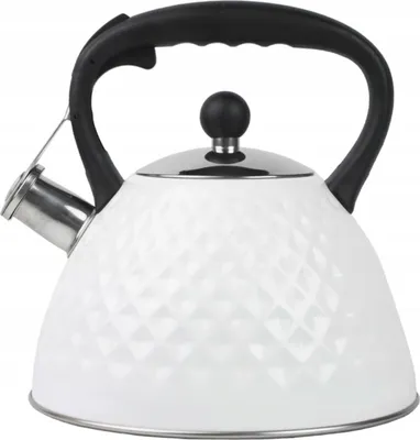 Produktbild von Karl Hausmann Edelstahl Flötenkessel 3 L Wasserkocher Pfeifkessel Gala Wasserkessel für den Herd Weiss