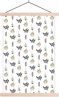 Produktbild von MuchoWow® Textilposter Illustrationen - Farben - Muster 60x90 cm mit holzfarbenen Rahmen - Textil