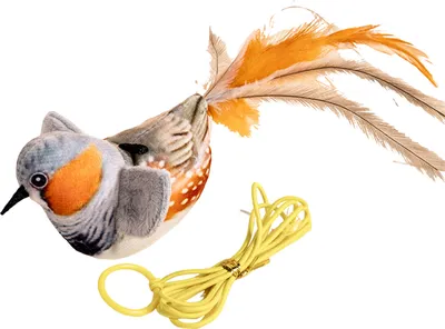 Produktbild von Zwitscherndes Vogel-Katzenspielzeug, interaktive Simulation, elektrischer Vogel, berührungsaktiviert, Plüsch-Vogel-Katzenspielzeug für Katzen und Hunde im Haus