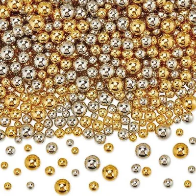 Immagine prodotto di Gioielli in plastica senza foro - Confezione sfusa da 1200 pezzi - Oro e argento - Produzione di gioielli