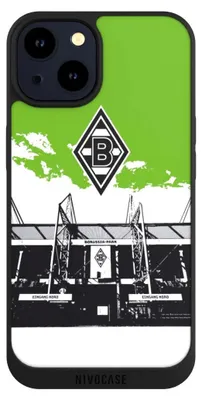 Produktbild von NIVOCASE Handyhülle für Apple iPhone 14  Hülle NIVOpure Case Schwarz Borussia Mönchengladbach Fanartikel Stadion