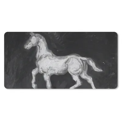 Produktbild von MuchoWow® Mauspad Mousepad Pferd - Vincent van Gogh - Schwarz - Weiß 60x30 cm - Mousepads - Maus Mat - Pad - Mausunterlage - Nachhaltig