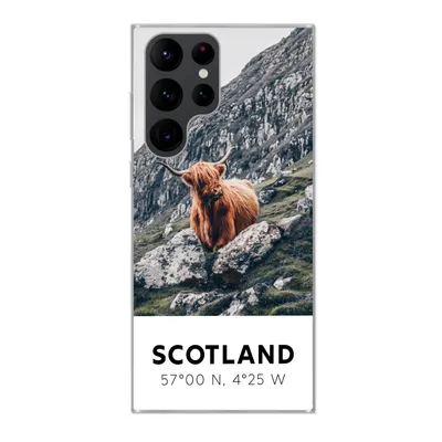 Produktbild von MuchoWow® Handyhülle Schutzhülle Hülle für Samsung Galaxy S22 Ultra Schottland - Schottische Highlander - Berge Silikon Softcase Handy Hülle - Abbildung