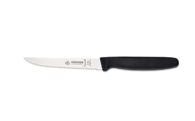 Produktbild von Giesser Messer Steakmesser Tomatenmesser Küchenmesser mit 3 mm Wellenschliff Klingenlänge 11 cm Kunststoff Griff schwarz