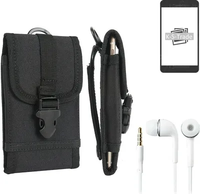 Produktbild von K-S-Trade Holster Schutz Hülle kompatibel mit Samsung Galaxy S22+ Gürteltasche Handy Hülle Tasche outdoor Seitentasche schwarz 1x + Kopfhörer