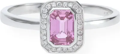 Produktbild von JuwelmaLux Ring 585er 14 Karat Weißgold mit Brillanten und pinken Saphir JL10-07-0760