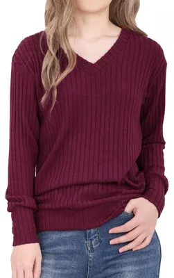 Immagine prodotto di Solidchoice - Elegante maglione a collo a V da donna, ideale per l'autunno e l'inverno